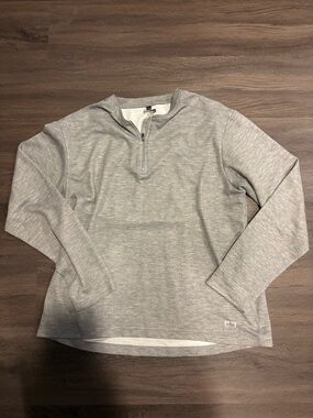 REI Men's Heather Gray Quarter-Zip Sweater
